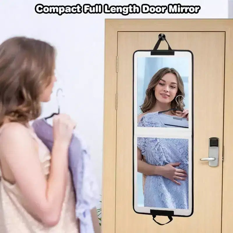 Miroir pliant pleine longueur 33x13 po blanc incassable pliable miroir sur pied pour chambre d'amis VR