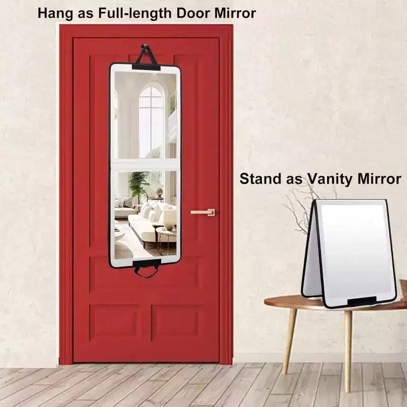 Miroir pliant pleine longueur 33x13 po blanc incassable pliable miroir sur pied pour chambre d'amis VR