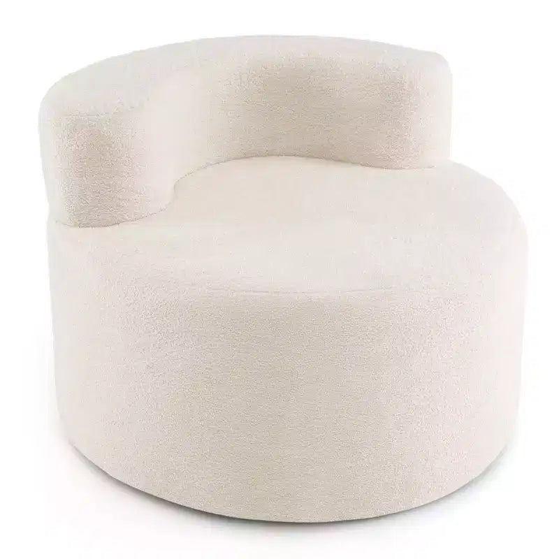 Costway Bean Bag Chair with Soft Teddy Fleece & Curved Backrest for Living Room, Bedroom Beige/Gray