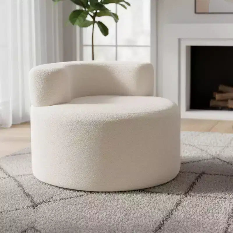 Costway Bean Bag Chair with Soft Teddy Fleece & Curved Backrest for Living Room, Bedroom Beige/Gray