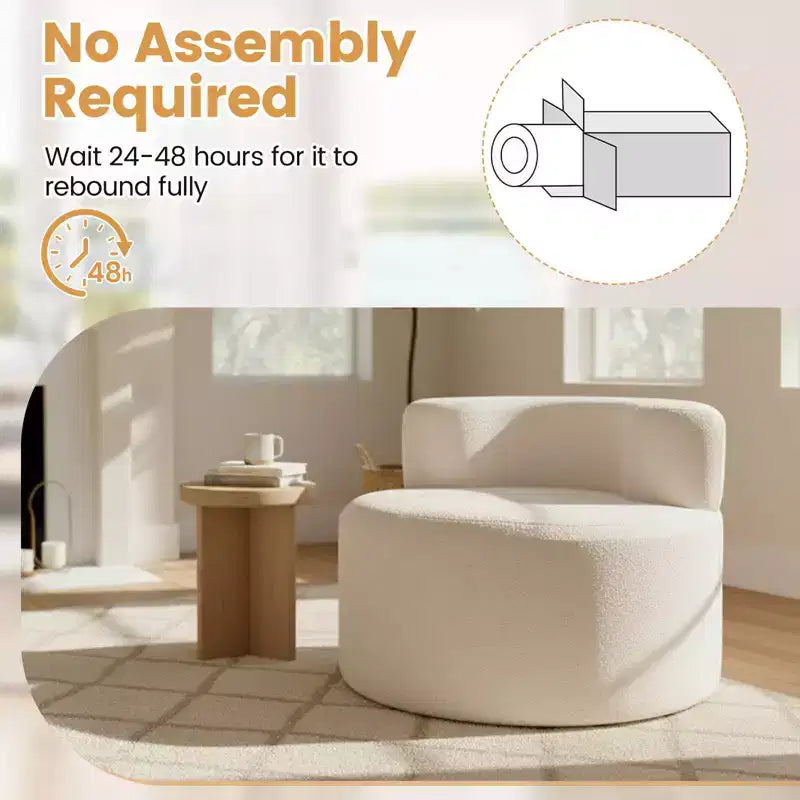 Costway Bean Bag Chair with Soft Teddy Fleece & Curved Backrest for Living Room, Bedroom Beige/Gray
