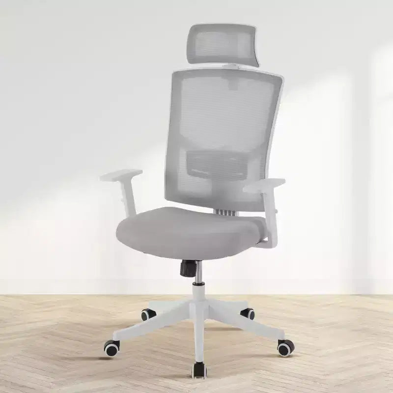 Chaise de bureau à dossier haut COZONY avec support lombaire réglable, chaise de bureau en maille avec accoudoirs relevables pour la maison ou le bureau