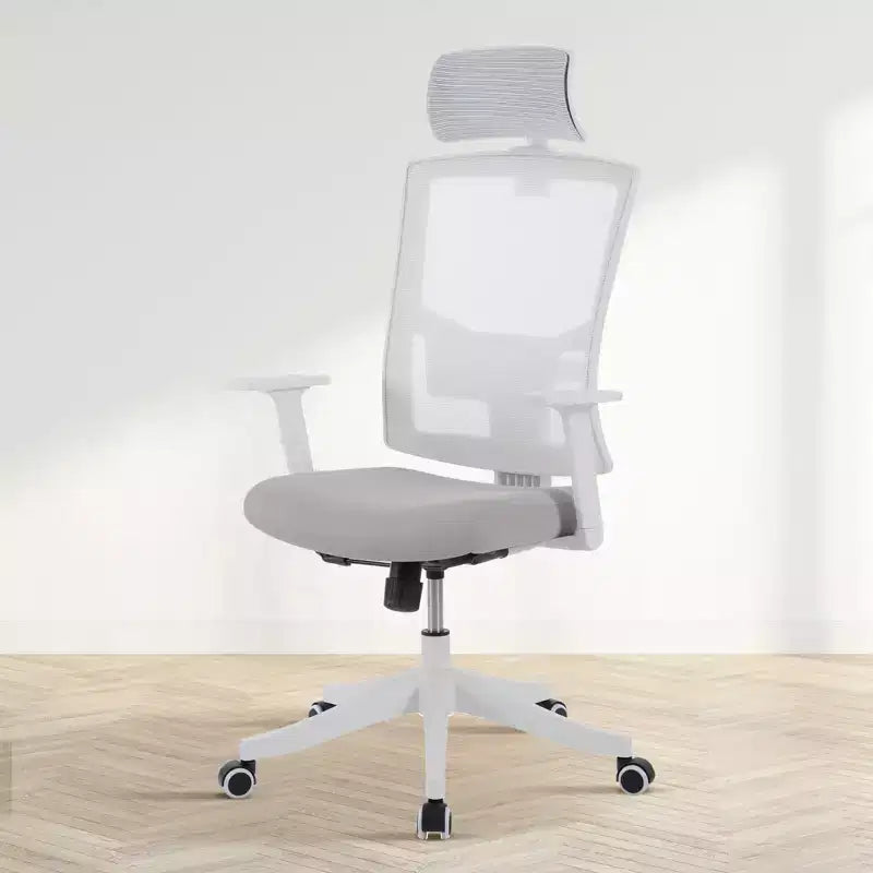 Chaise de bureau à dossier haut COZONY avec support lombaire réglable, chaise de bureau en maille avec accoudoirs relevables pour la maison ou le bureau
