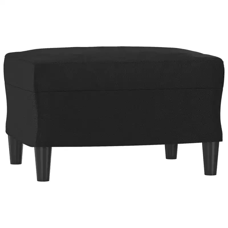 vidaXL Fauteuil avec repose-pieds noir 60 cm Similicuir