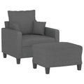vidaXL Sofa Chair Accent Upholstered Single Sofa Chair with Footstool Fabric - Dark Gray