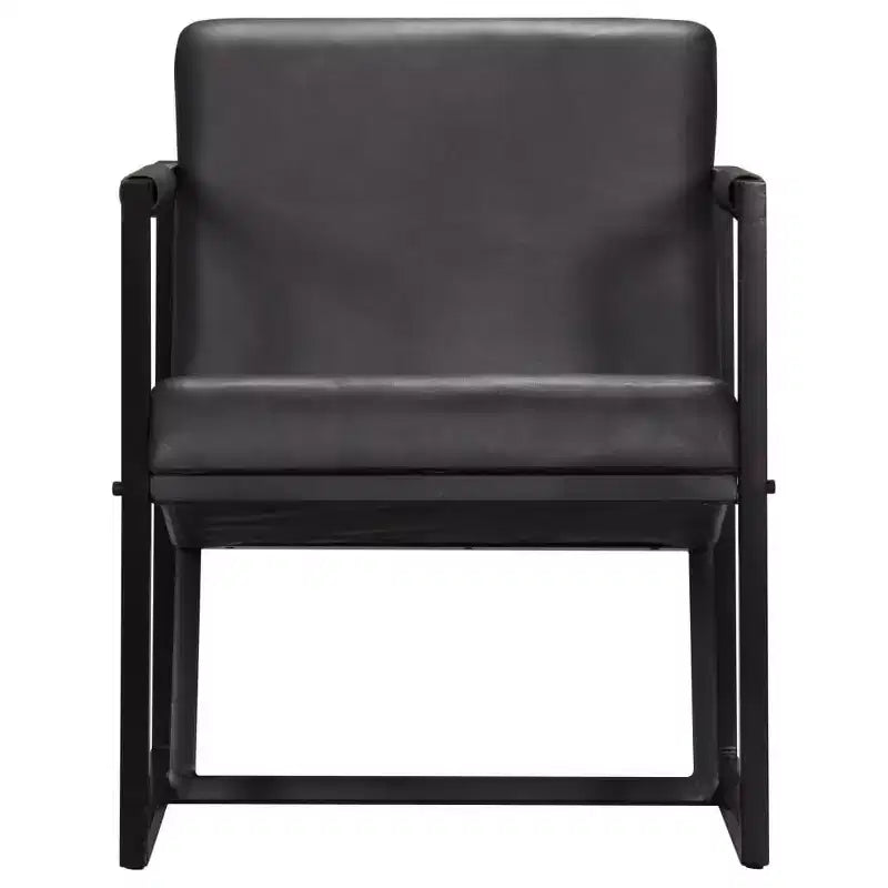 vidaXL Armchair Gray Real Leather