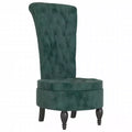 vidaXL High Back Chair Dark green Velvet, Solid wood, Plywood Single