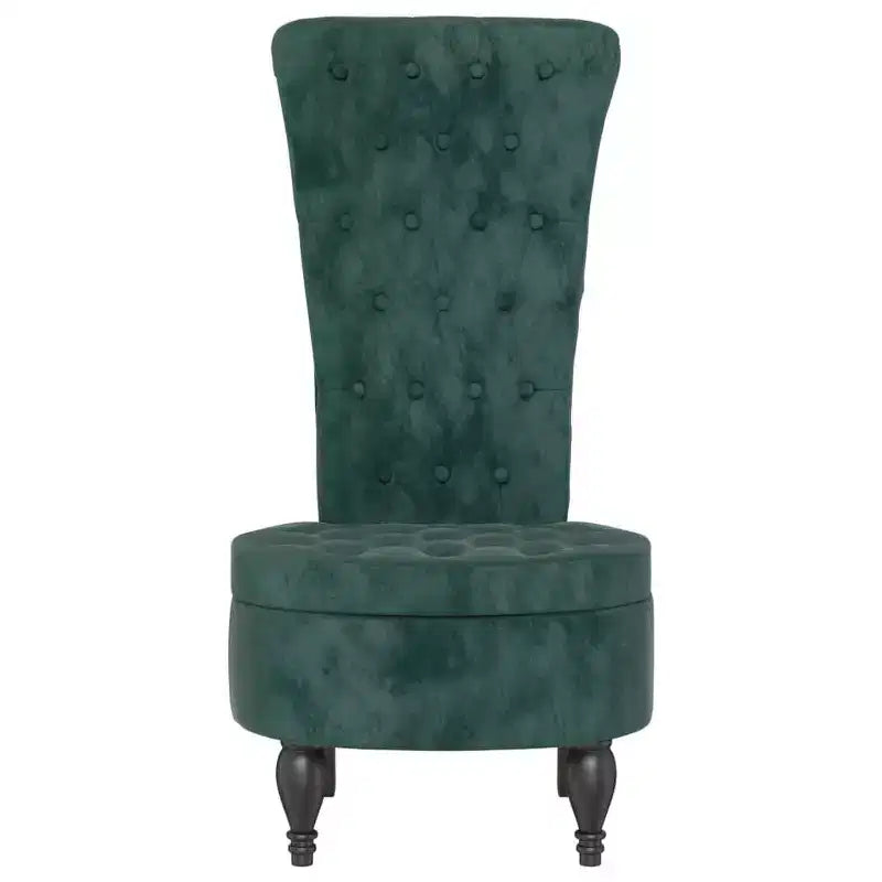 vidaXL Chaise dossier haut velours vert foncé, bois massif, contreplaqué Unique