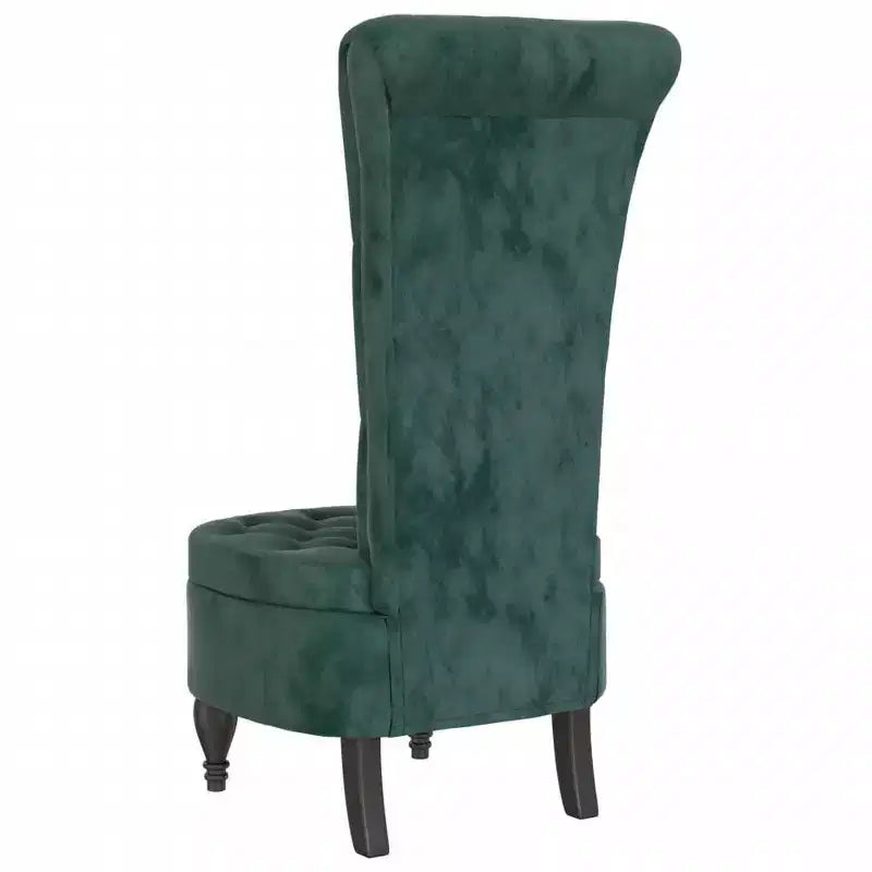 vidaXL Chaise dossier haut velours vert foncé, bois massif, contreplaqué Unique