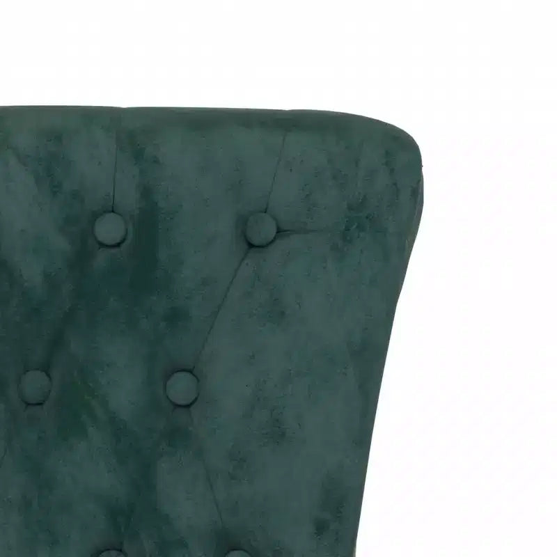 vidaXL Chaise dossier haut velours vert foncé, bois massif, contreplaqué Unique