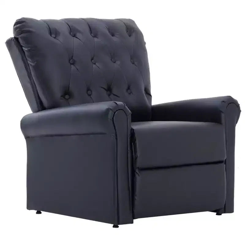 vidaXL Reclining Chair Black Faux Leather