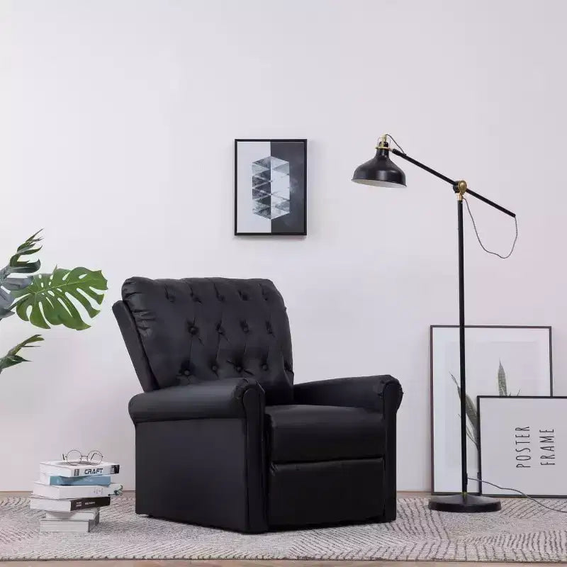 vidaXL Fauteuil inclinable en similicuir noir