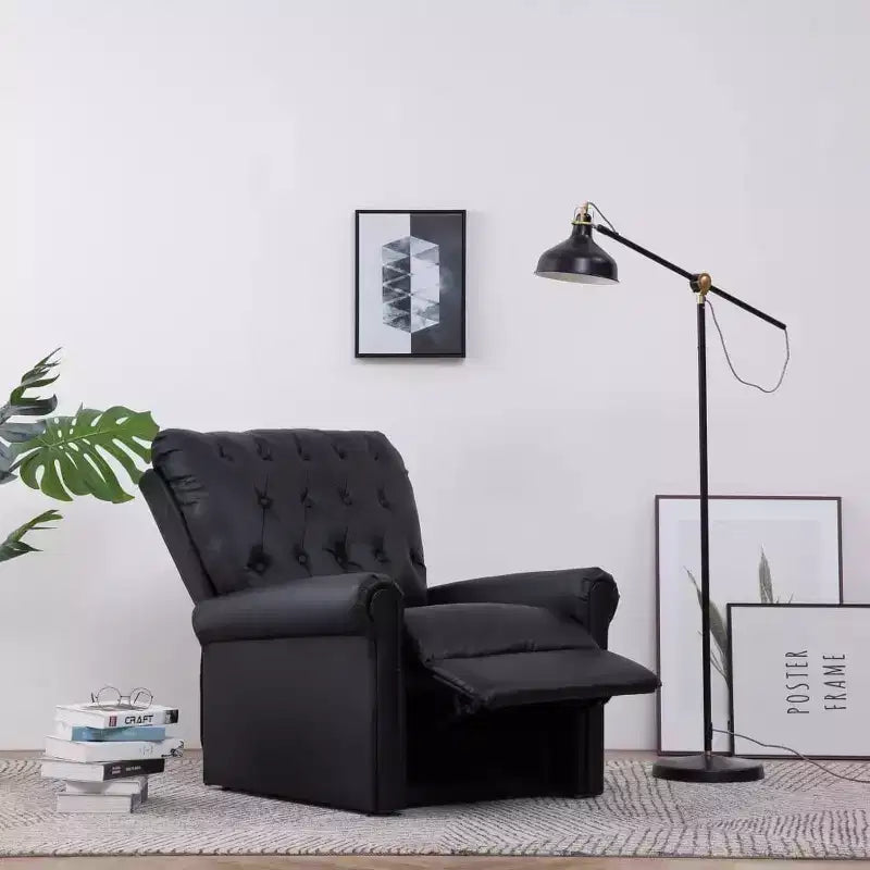 vidaXL Fauteuil inclinable en similicuir noir