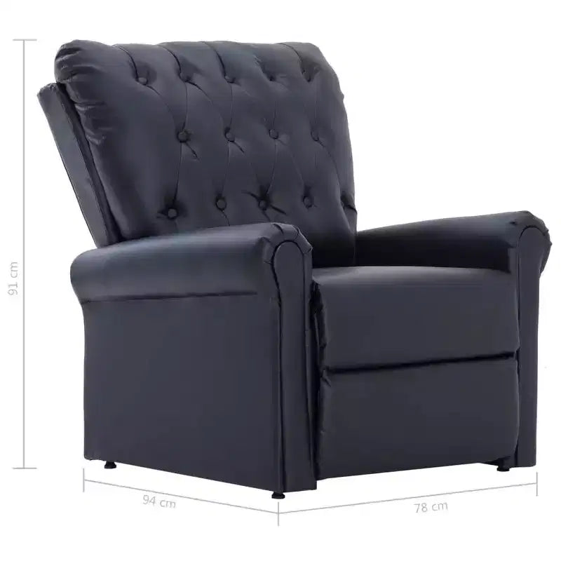 vidaXL Fauteuil inclinable en similicuir noir