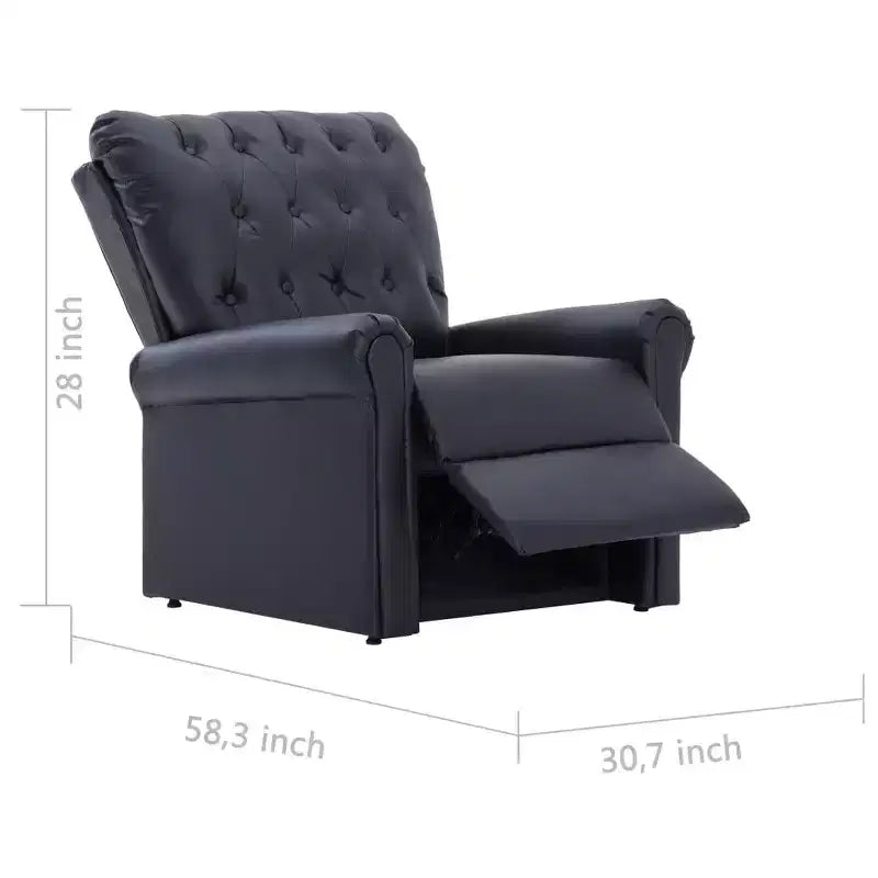 vidaXL Fauteuil inclinable en similicuir noir