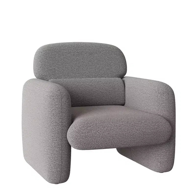 Modern Accent Chair, Wood Frame Sofa Chair, Comfortable Reading Armchair for Living Room, Bedroom, Apartment, Corner, Grey
