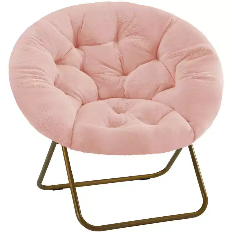 Fauteuil Zeus & Ruta confortable en fausse fourrure avec accent de disque - Taille adulte pour chambre et salon