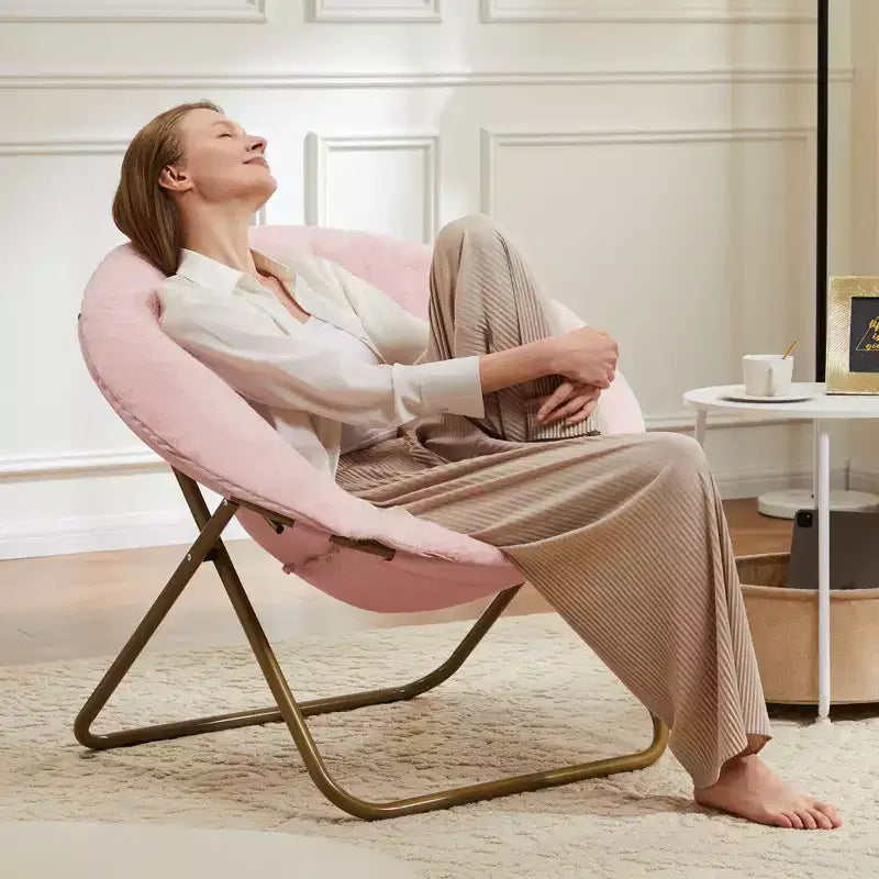 Fauteuil Zeus & Ruta confortable en fausse fourrure avec accent de disque - Taille adulte pour chambre et salon