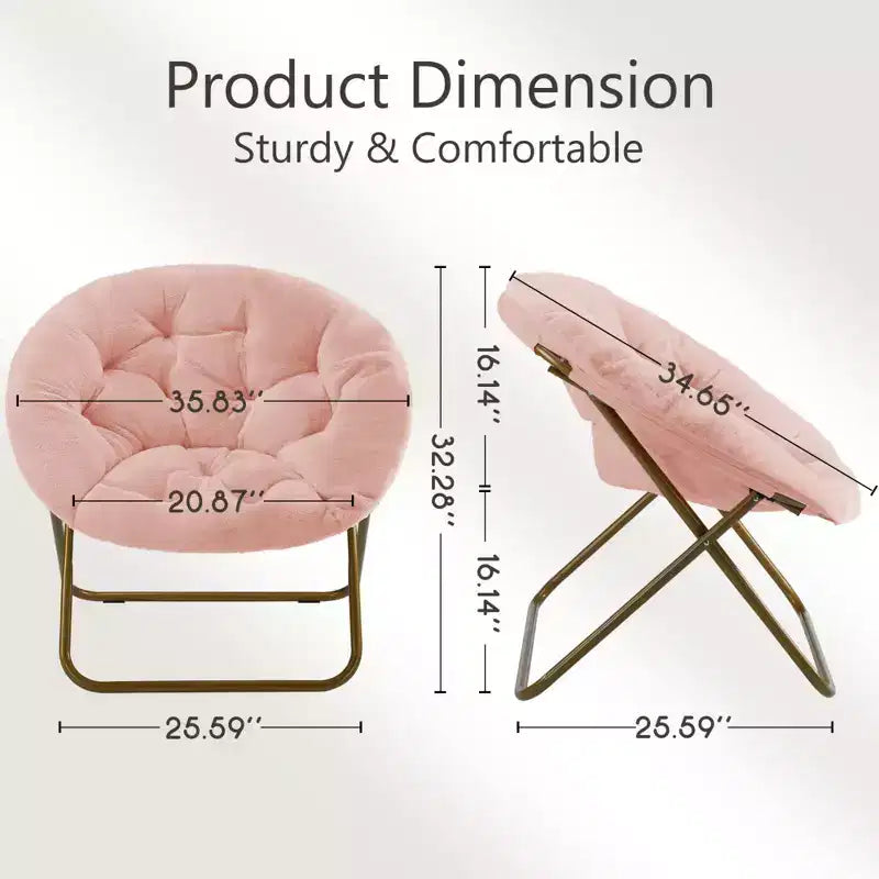 Fauteuil Zeus & Ruta confortable en fausse fourrure avec accent de disque - Taille adulte pour chambre et salon