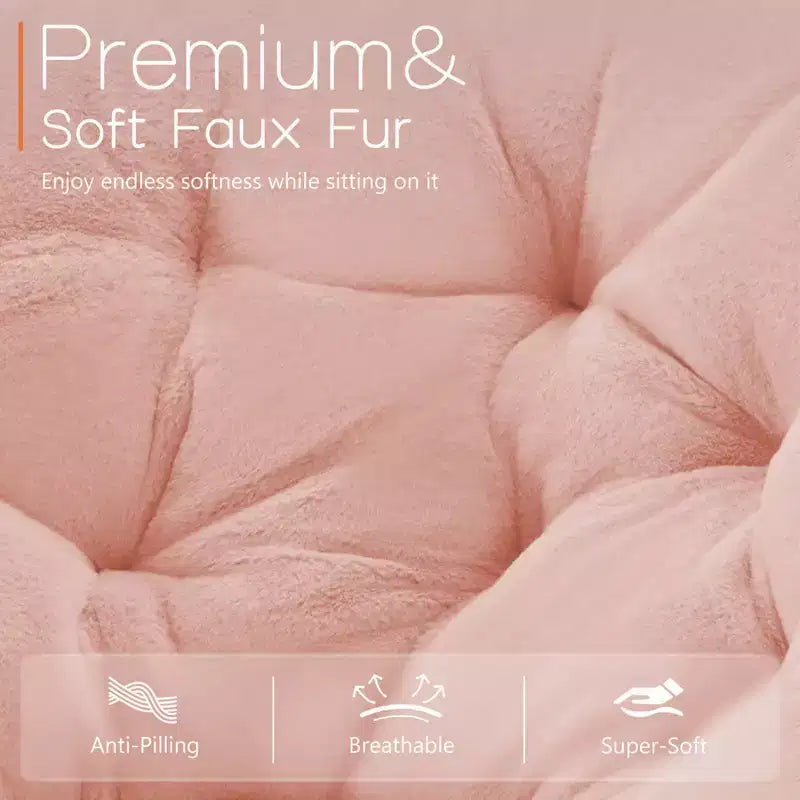 Fauteuil Zeus & Ruta confortable en fausse fourrure avec accent de disque - Taille adulte pour chambre et salon