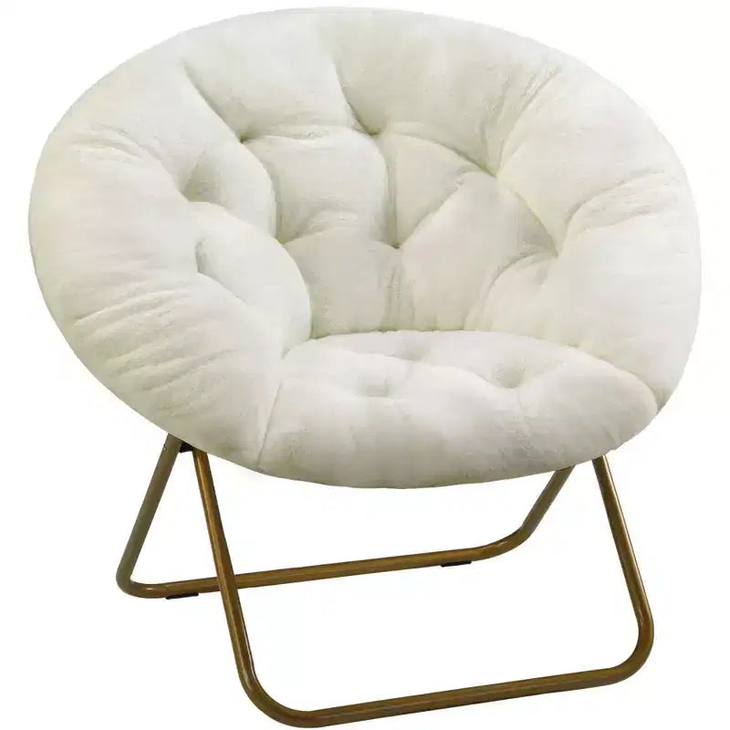 Fauteuil Zeus & Ruta confortable en fausse fourrure avec accent de disque - Taille adulte pour chambre et salon