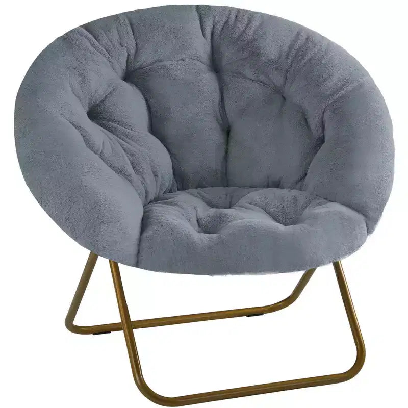Fauteuil Zeus & Ruta confortable en fausse fourrure avec accent de disque - Taille adulte pour chambre et salon