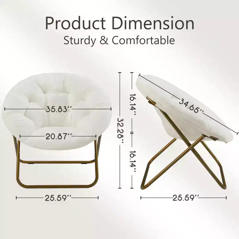 Fauteuil Zeus & Ruta confortable en fausse fourrure avec accent de disque - Taille adulte pour chambre et salon