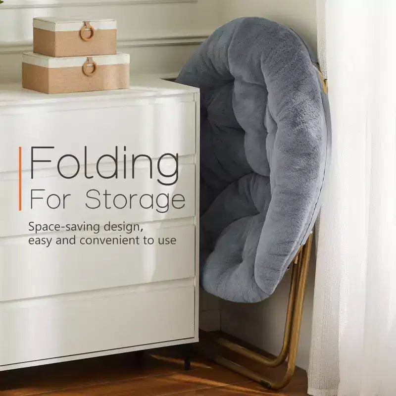 Fauteuil Zeus & Ruta confortable en fausse fourrure avec accent de disque - Taille adulte pour chambre et salon