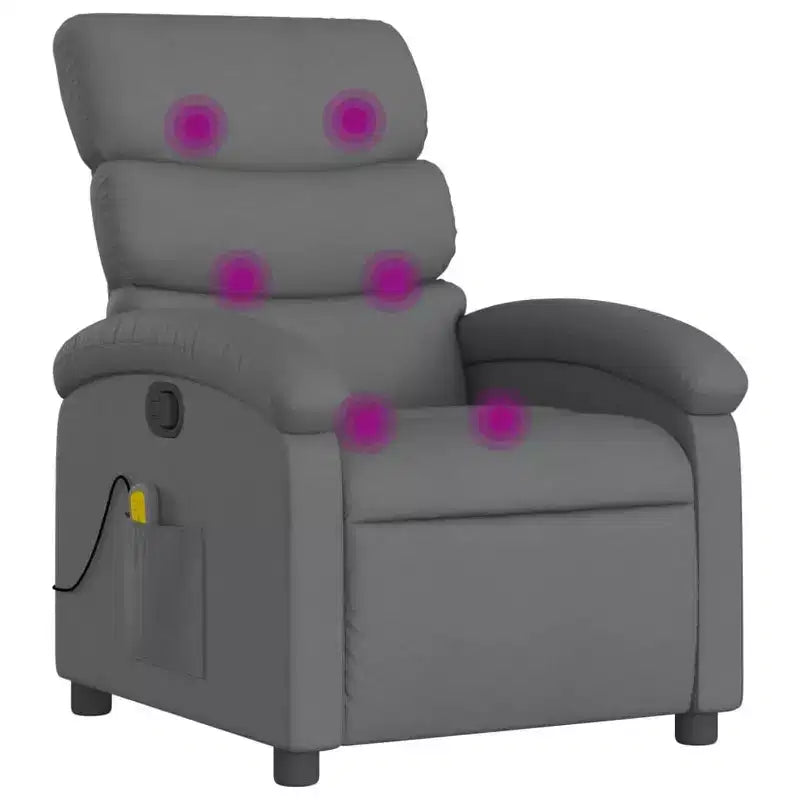 vidaXL Fauteuil inclinable de massage – Dossier inclinable manuel gris clair