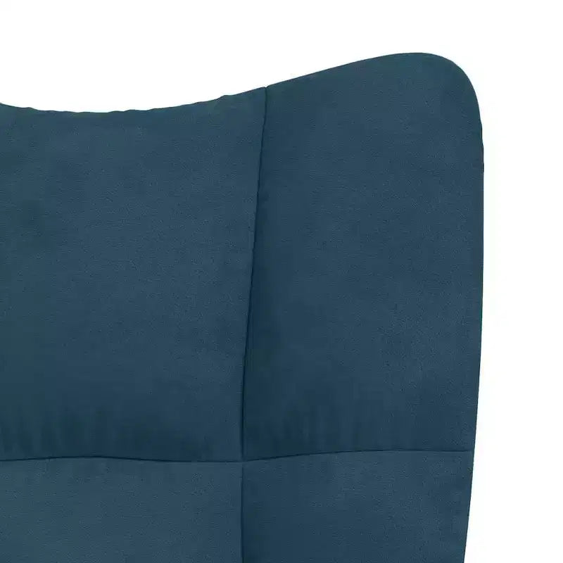 vidaXL Fauteuil à bascule d'appoint Rembourré Velours Bleu pour Salon - Sans repose-pieds