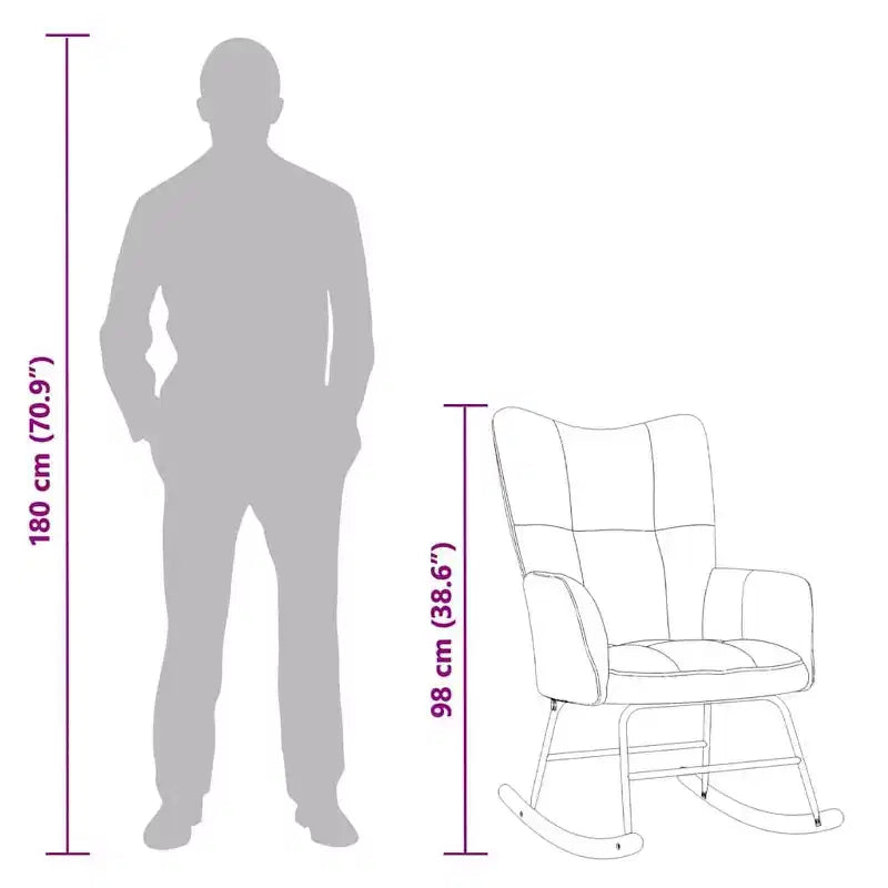 vidaXL Fauteuil à bascule d'appoint Rembourré Velours Bleu pour Salon - Sans repose-pieds