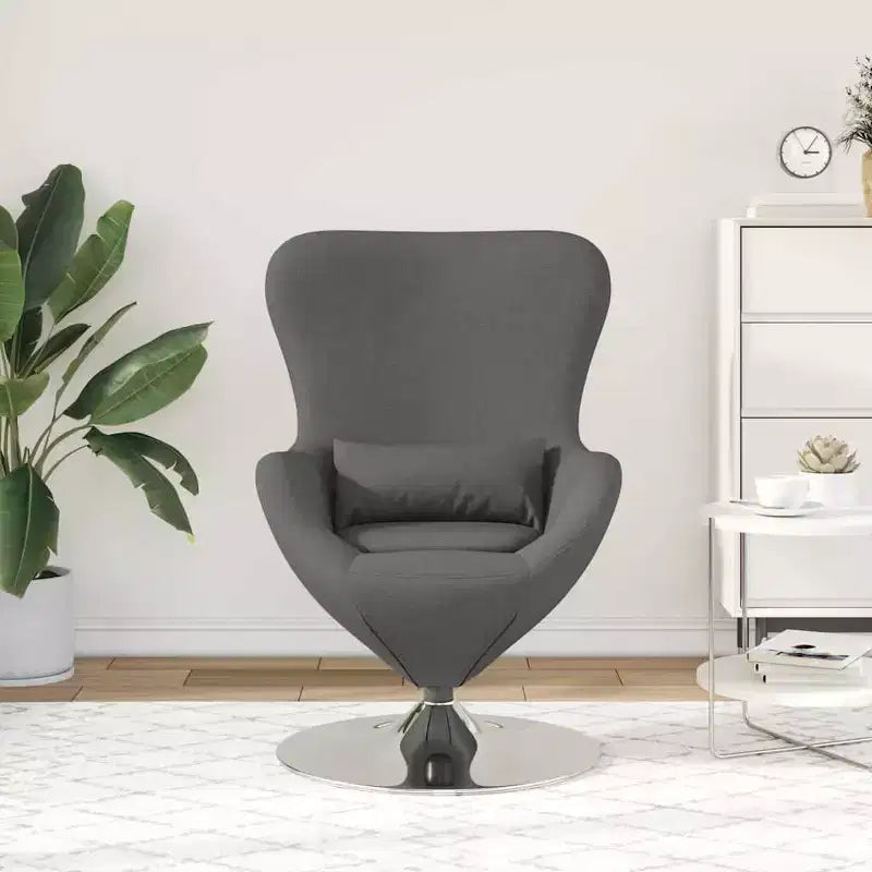 vidaXL Egg Chair Dark gray 63 x 73 x 90 cm fabric