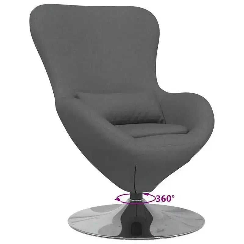 vidaXL Egg Chair Dark gray 63 x 73 x 90 cm fabric