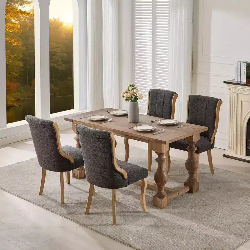 2cs Mid-Century Velvet Armless Chairs with Curved Wood Trim & Sculpted Legs, Upholstered Accent Seating for Dining Room Living Room Bedroom