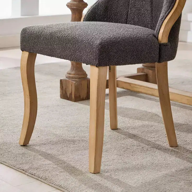 2cs Mid-Century Velvet Armless Chairs with Curved Wood Trim & Sculpted Legs, Upholstered Accent Seating for Dining Room Living Room Bedroom