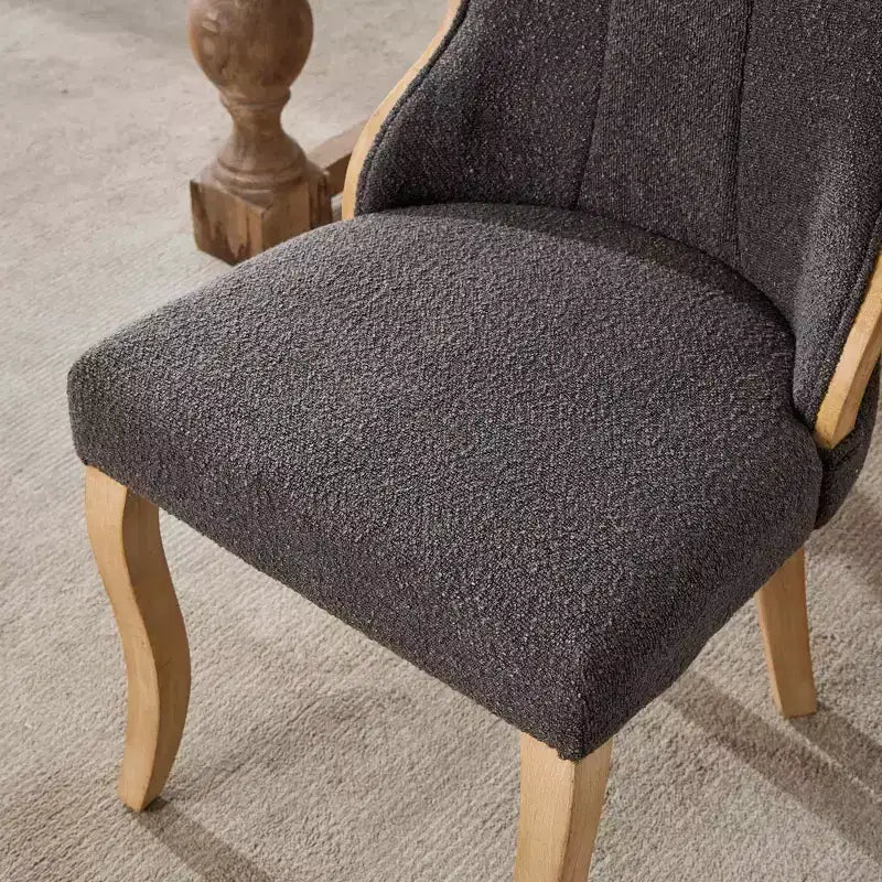 2cs Mid-Century Velvet Armless Chairs with Curved Wood Trim & Sculpted Legs, Upholstered Accent Seating for Dining Room Living Room Bedroom