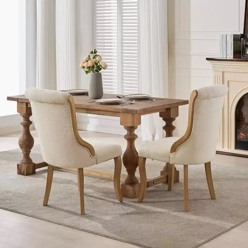 2cs Mid-Century Velvet Armless Chairs with Curved Wood Trim & Sculpted Legs, Upholstered Accent Seating for Dining Room Living Room Bedroom