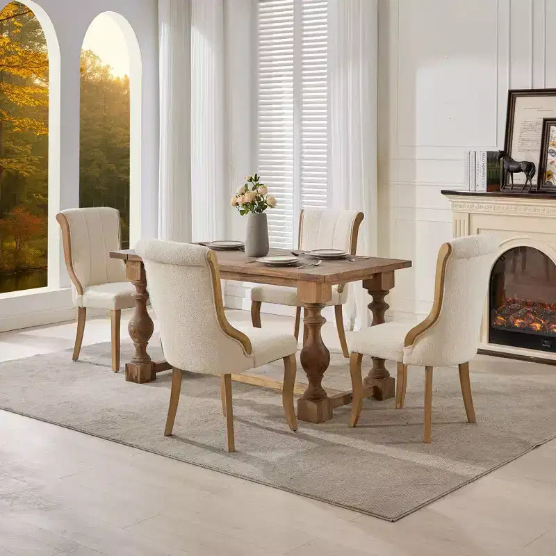 2cs Mid-Century Velvet Armless Chairs with Curved Wood Trim & Sculpted Legs, Upholstered Accent Seating for Dining Room Living Room Bedroom