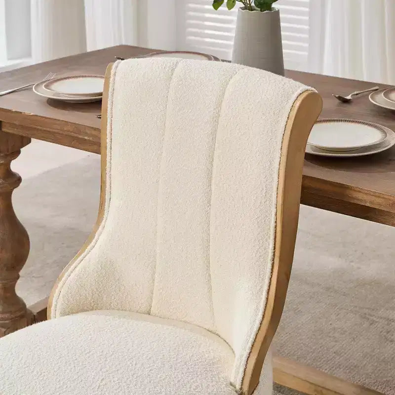 2cs Mid-Century Velvet Armless Chairs with Curved Wood Trim & Sculpted Legs, Upholstered Accent Seating for Dining Room Living Room Bedroom