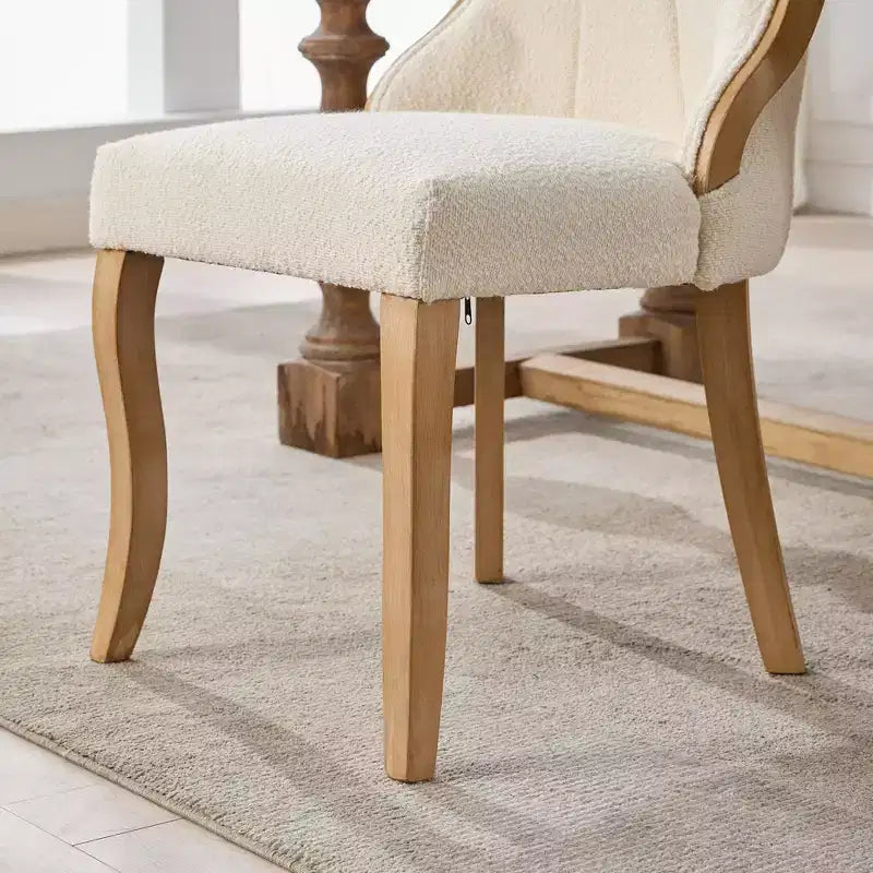 2cs Mid-Century Velvet Armless Chairs with Curved Wood Trim & Sculpted Legs, Upholstered Accent Seating for Dining Room Living Room Bedroom