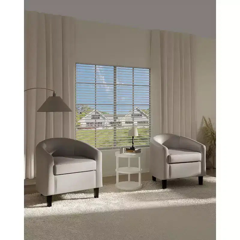 Fauteuils d'appoint en similicuir, fauteuils club baril avec assise moelleuse pour salon, chambre, salle de lecture, salle d'attente