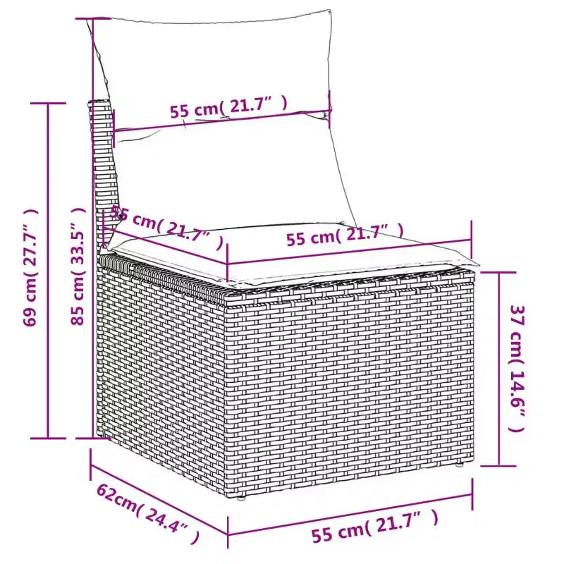 vidaXL Salon de jardin 11 pièces avec coussins en résine tressée beige