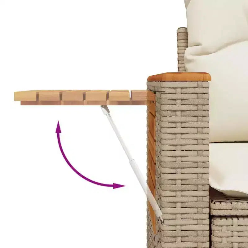 vidaXL Salon de jardin 11 pièces avec coussins en résine tressée beige