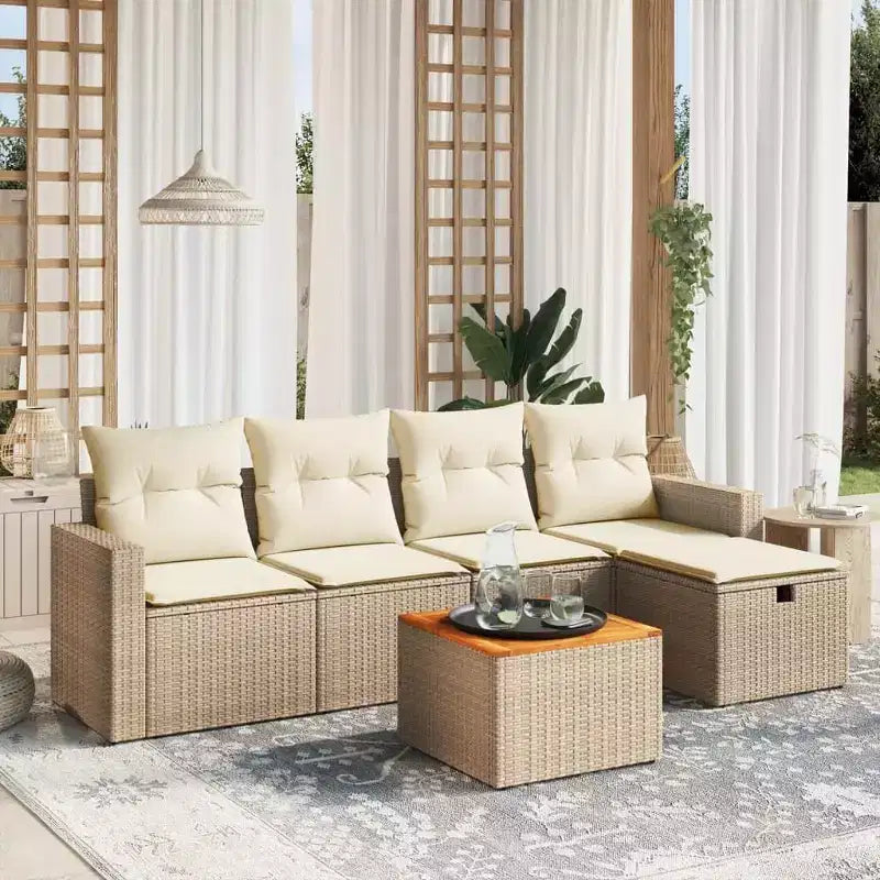 vidaXL Salon de jardin avec coussins Mobilier d'extérieur 6 pièces en résine tressée
