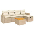 vidaXL Patio Sofa Set with Cushions Outdoor Furniture 6 Piece Poly Rattan