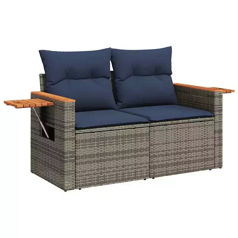 vidaXL Salon de jardin 10 pièces avec coussins résine tressée noire (États-Unis seulement)