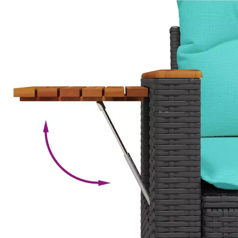 vidaXL Salon de jardin 10 pièces avec coussins résine tressée noire (États-Unis seulement)