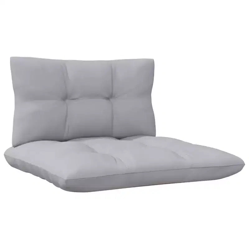 vidaXL Salon de jardin gris Bois de pin massif, 100 % polyester Moyen
