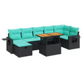 vidaXL 8 Piece Patio Sofa Set with Cushions Gray Poly Rattan Acacia