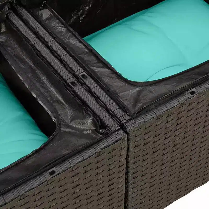 vidaXL Salon de jardin 10 pcs avec coussins résine tressée noir